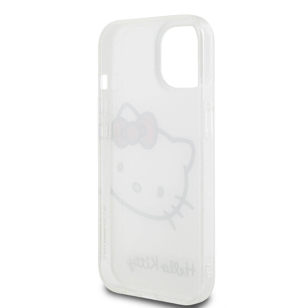 Apple iPhone 15 Uyumlu Kılıf Hello Kitty Orjinal Lisanslı Yazı ve İkonik Logolu Kitty Head Kapak - 6