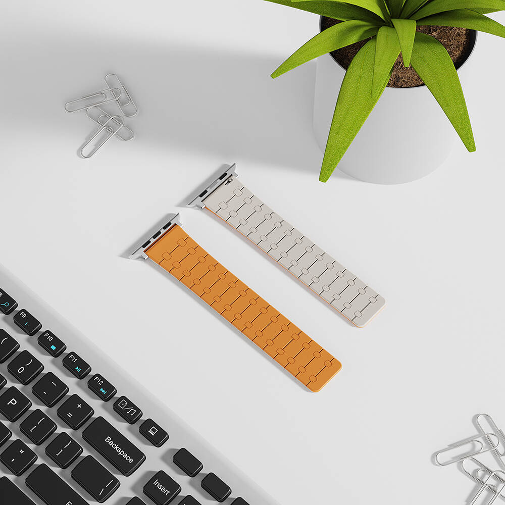Apple Watch 44mm Uyumlu Zore KRD-111 Çizgili Desenli Silikon Kordon - 2