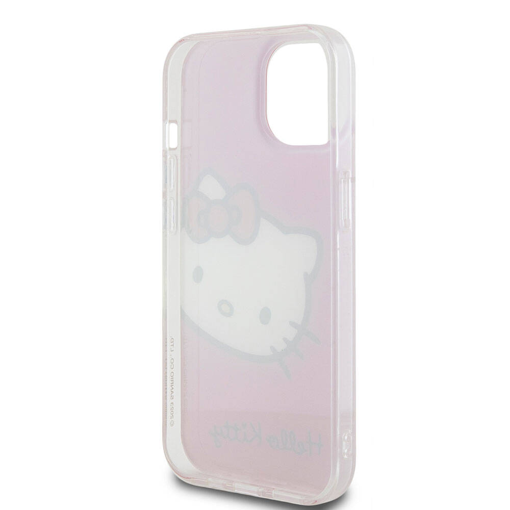 Apple iPhone 15 Uyumlu Kılıf Hello Kitty Orjinal Lisanslı Yazı ve İkonik Logolu Kitty Head Kapak - 13