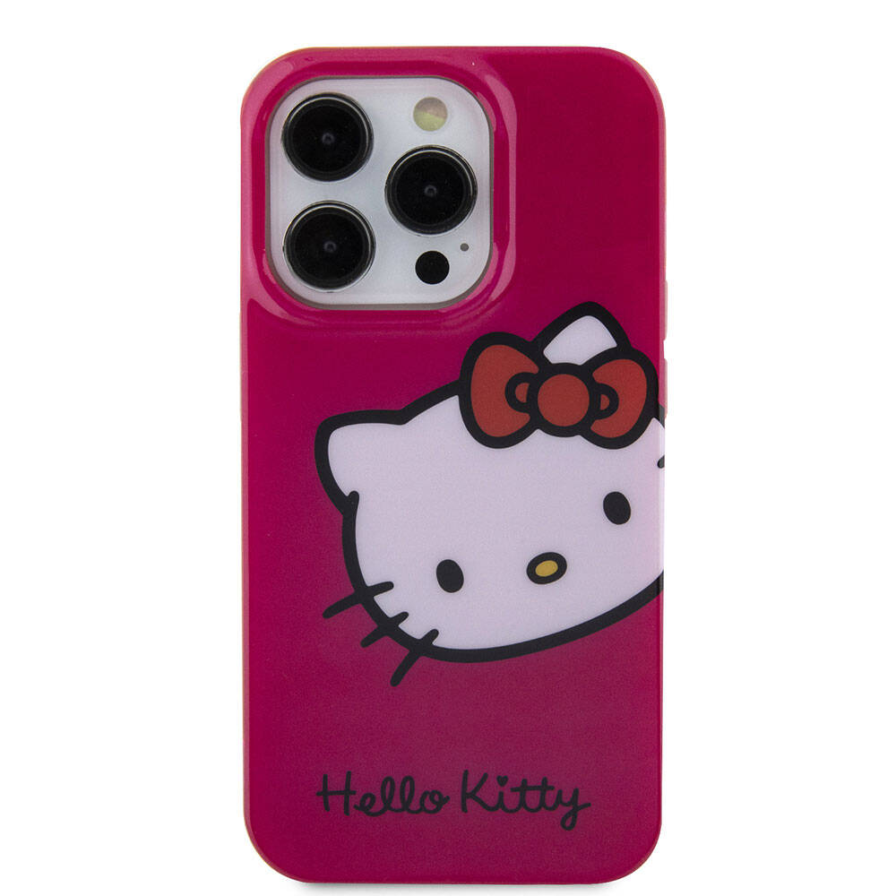 Apple iPhone 15 Uyumlu Pro Uyumlu Kılıf Hello Kitty Orjinal Lisanslı Yazı ve İkonik Logolu Kitty Head Kapak - 2