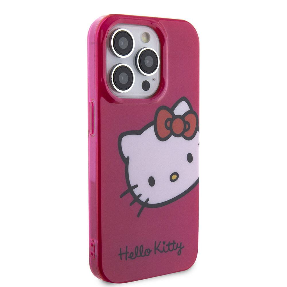 Apple iPhone 15 Uyumlu Pro Uyumlu Kılıf Hello Kitty Orjinal Lisanslı Yazı ve İkonik Logolu Kitty Head Kapak - 3