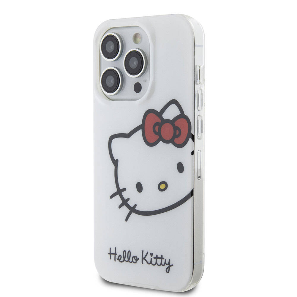 Apple iPhone 15 Uyumlu Pro Uyumlu Kılıf Hello Kitty Orjinal Lisanslı Yazı ve İkonik Logolu Kitty Head Kapak - 8