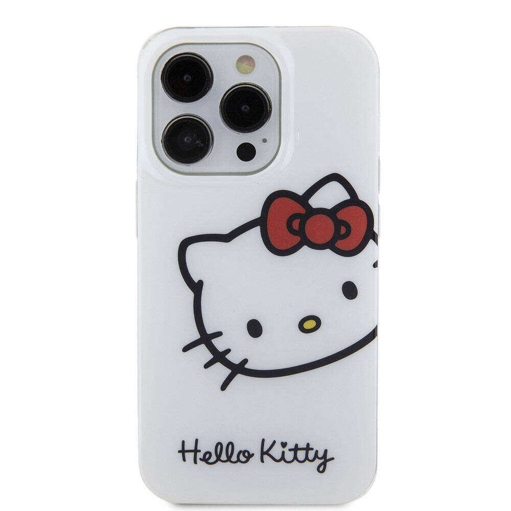 Apple iPhone 15 Uyumlu Pro Uyumlu Max Uyumlu Kılıf Hello Kitty Orjinal Lisanslı Yazı ve İkonik Logolu Kitty Head Kapak - 2