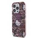 Apple iPhone 15 Uyumlu Pro Uyumlu Kılıf Hello Kitty Orjinal Lisanslı İkonik Logolu Etiket Graffiti Kapak - 1