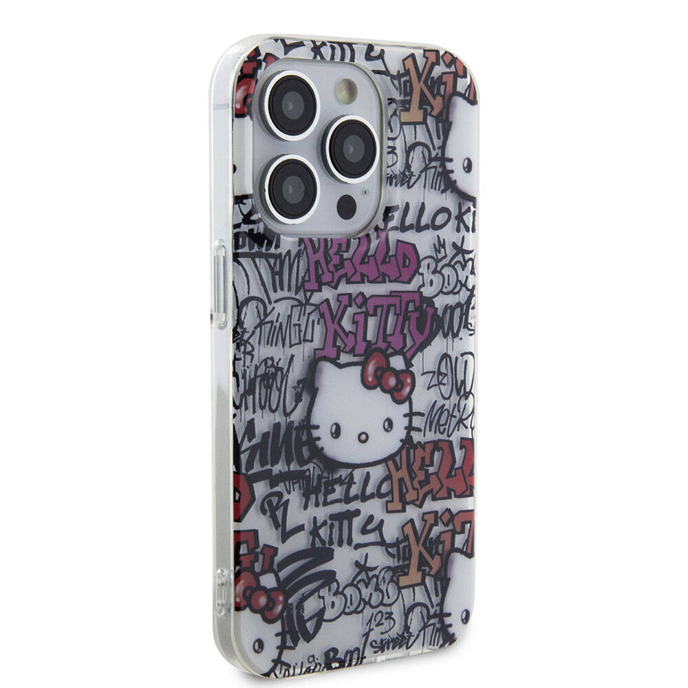 Apple iPhone 15 Uyumlu Pro Uyumlu Max Uyumlu Kılıf Hello Kitty Orjinal Lisanslı İkonik Logolu Etiket Graffiti Kapak - 3