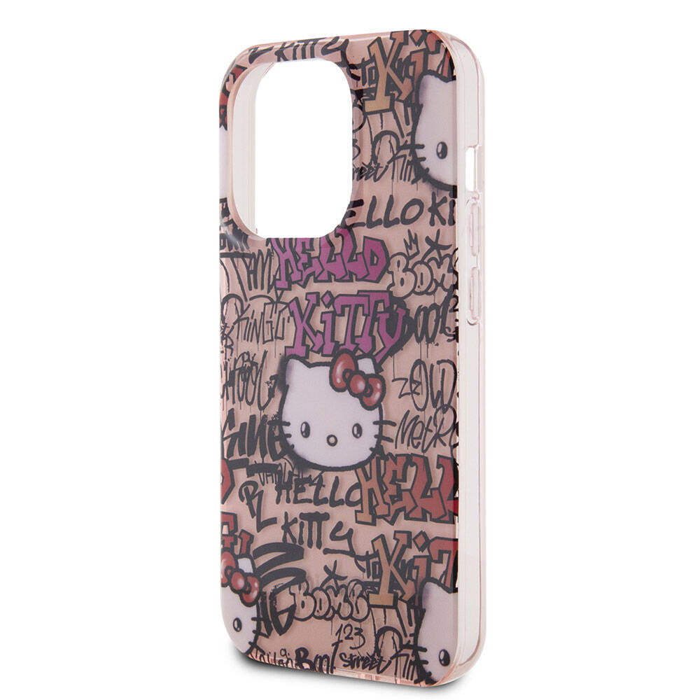 Apple iPhone 15 Uyumlu Pro Uyumlu Max Uyumlu Kılıf Hello Kitty Orjinal Lisanslı İkonik Logolu Etiket Graffiti Kapak - 12
