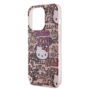 Apple iPhone 15 Uyumlu Pro Uyumlu Max Uyumlu Kılıf Hello Kitty Orjinal Lisanslı İkonik Logolu Etiket Graffiti Kapak - 12