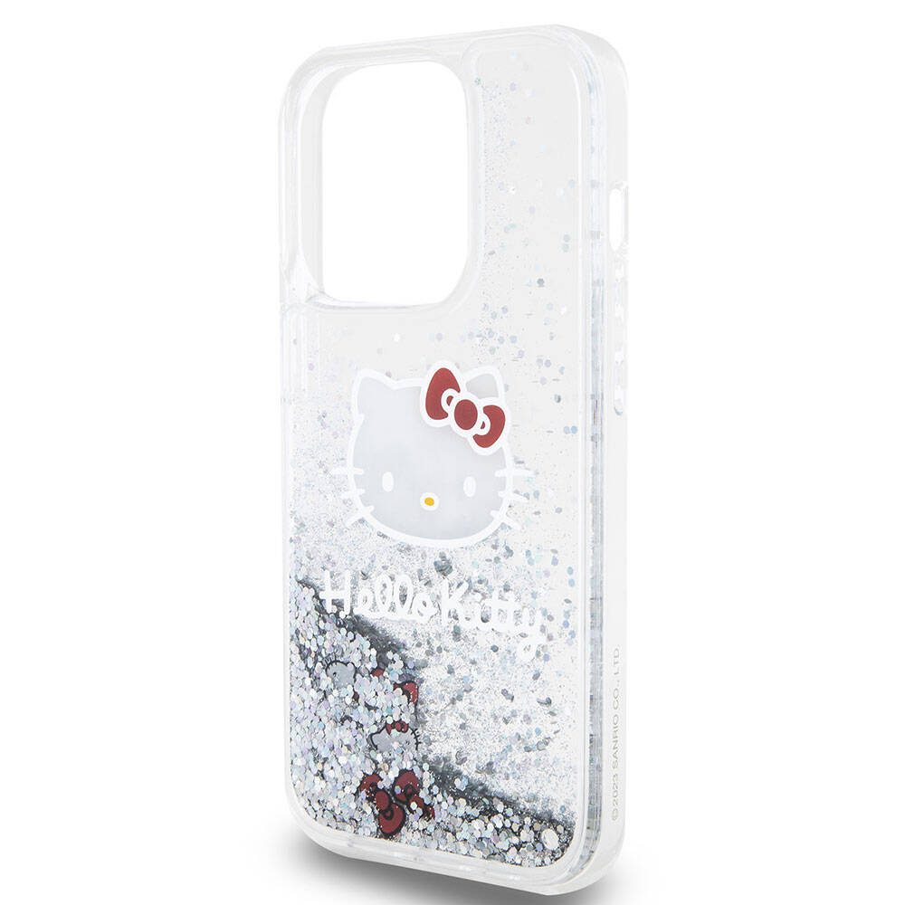 Apple iPhone 15 Uyumlu Pro Uyumlu Kılıf Hello Kitty Orjinal Lisanslı İkonik Sıvılı Glitter Kapak - 12
