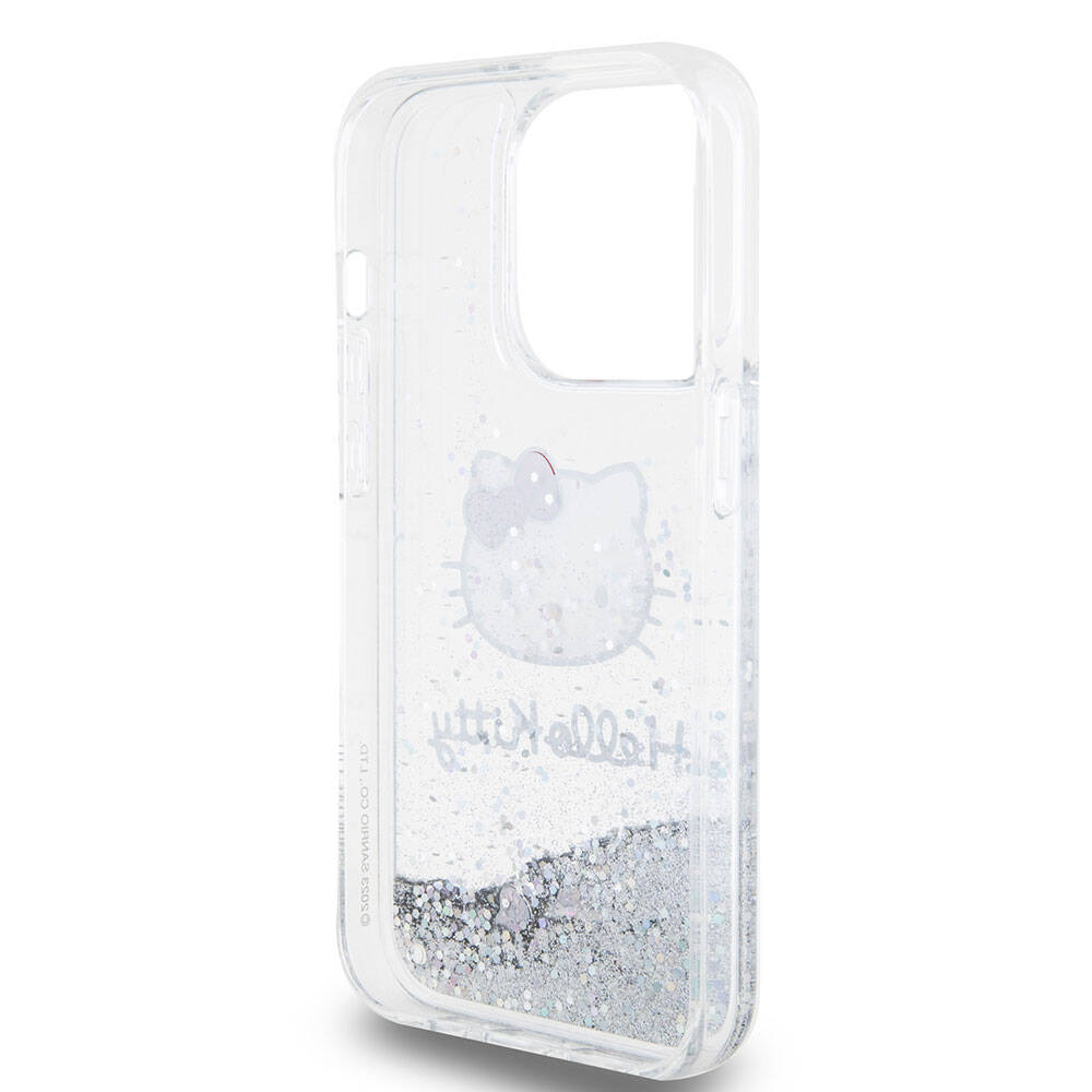 Apple iPhone 15 Uyumlu Pro Uyumlu Kılıf Hello Kitty Orjinal Lisanslı İkonik Sıvılı Glitter Kapak - 13