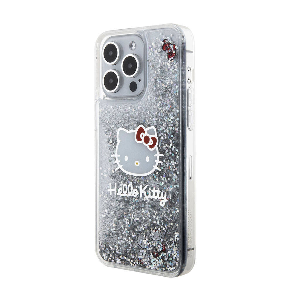 Apple iPhone 15 Uyumlu Pro Uyumlu Max Uyumlu Kılıf Hello Kitty Orjinal Lisanslı İkonik Sıvılı Glitter Kapak - 1
