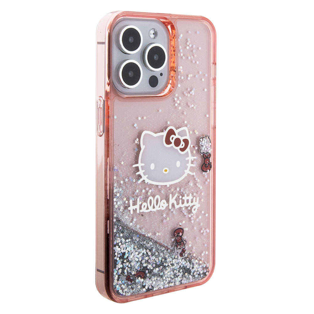 Apple iPhone 15 Uyumlu Pro Uyumlu Max Uyumlu Kılıf Hello Kitty Orjinal Lisanslı İkonik Sıvılı Glitter Kapak - 10