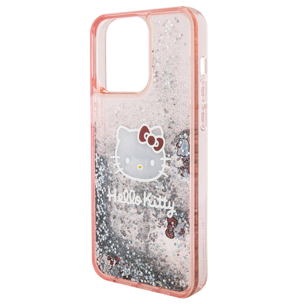 Apple iPhone 15 Uyumlu Pro Uyumlu Max Uyumlu Kılıf Hello Kitty Orjinal Lisanslı İkonik Sıvılı Glitter Kapak - 11