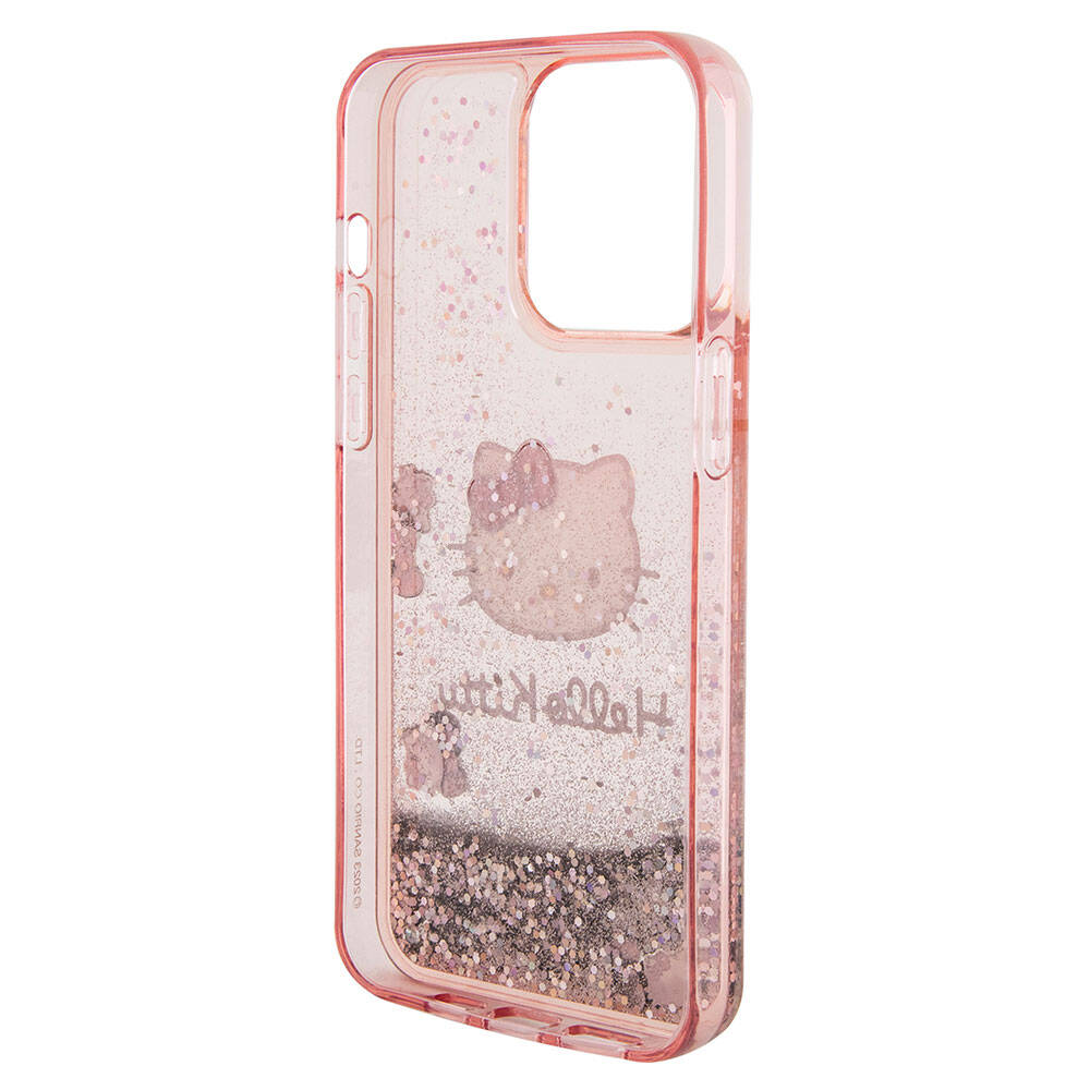 Apple iPhone 15 Uyumlu Pro Uyumlu Max Uyumlu Kılıf Hello Kitty Orjinal Lisanslı İkonik Sıvılı Glitter Kapak - 12