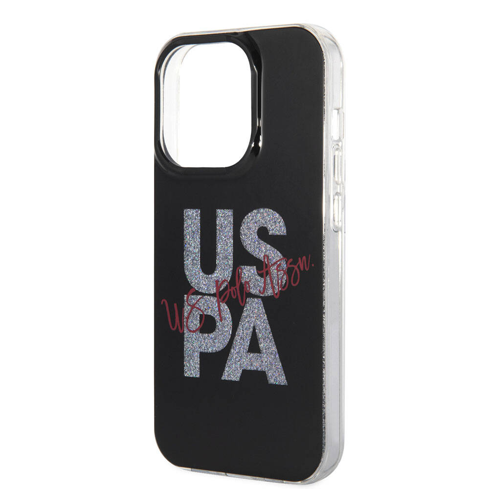 Apple iPhone 15 Uyumlu Pro Uyumlu Kılıf U.S. Polo Assn. Orjinal Lisanslı Simli Parlak Alfabe Tasarım Kapak - 5