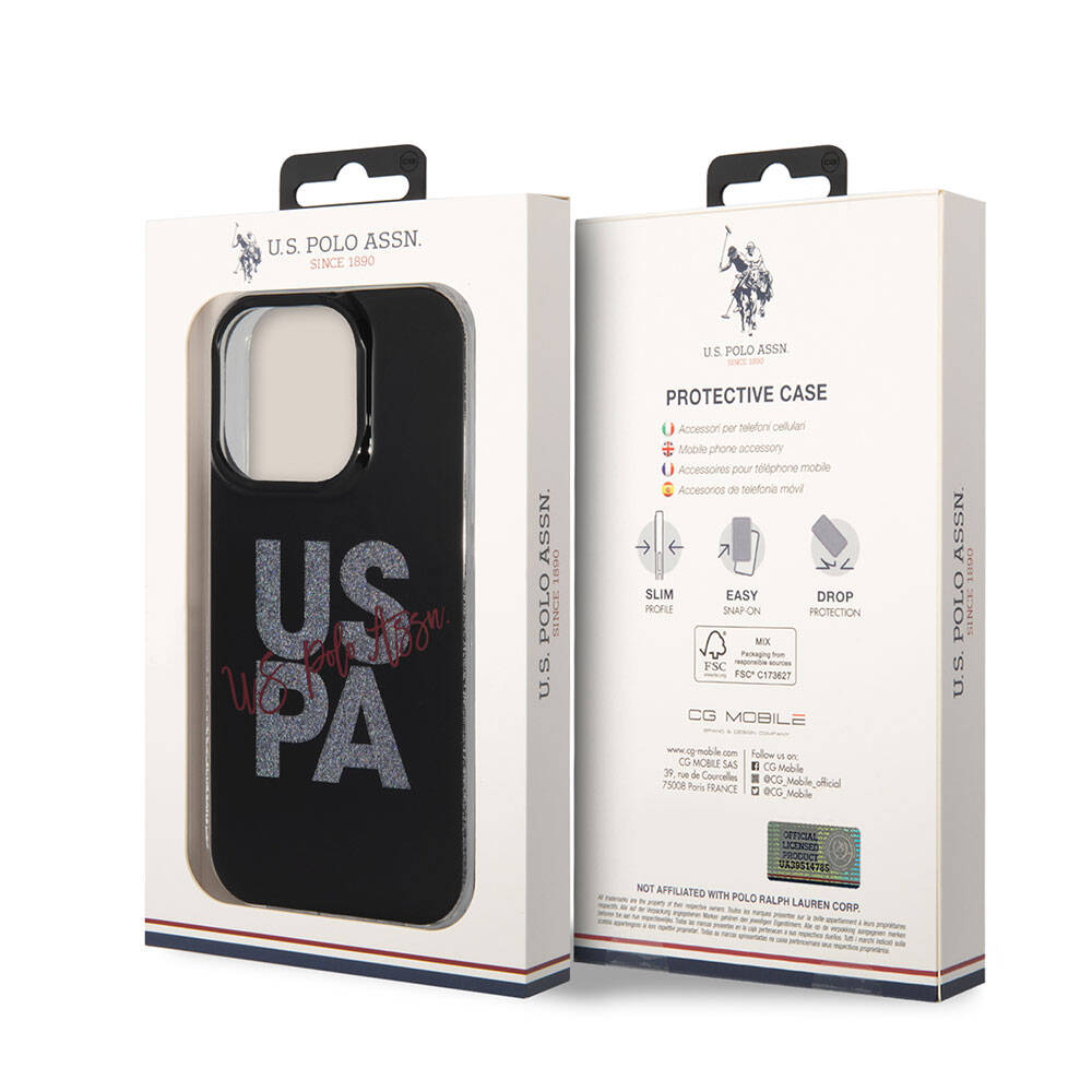 Apple iPhone 15 Uyumlu Pro Uyumlu Max Uyumlu Kılıf U.S. Polo Assn. Orjinal Lisanslı Simli Parlak Alfabe Tasarım Kapak - 6