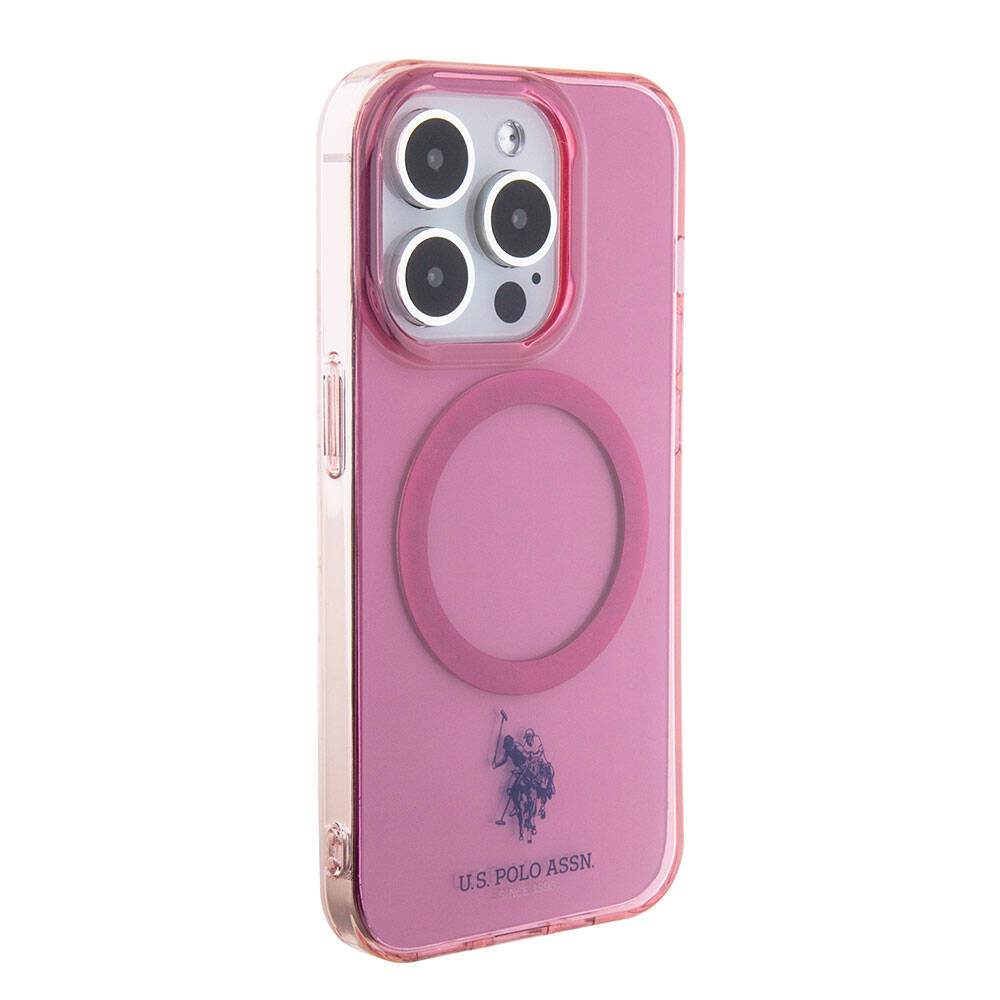 Apple iPhone 15 Uyumlu Pro Uyumlu Kılıf U.S. Polo Assn. Orjinal Lisanslı M-safe Şarj Özellikli Transparan Tasarım Kapak - 10