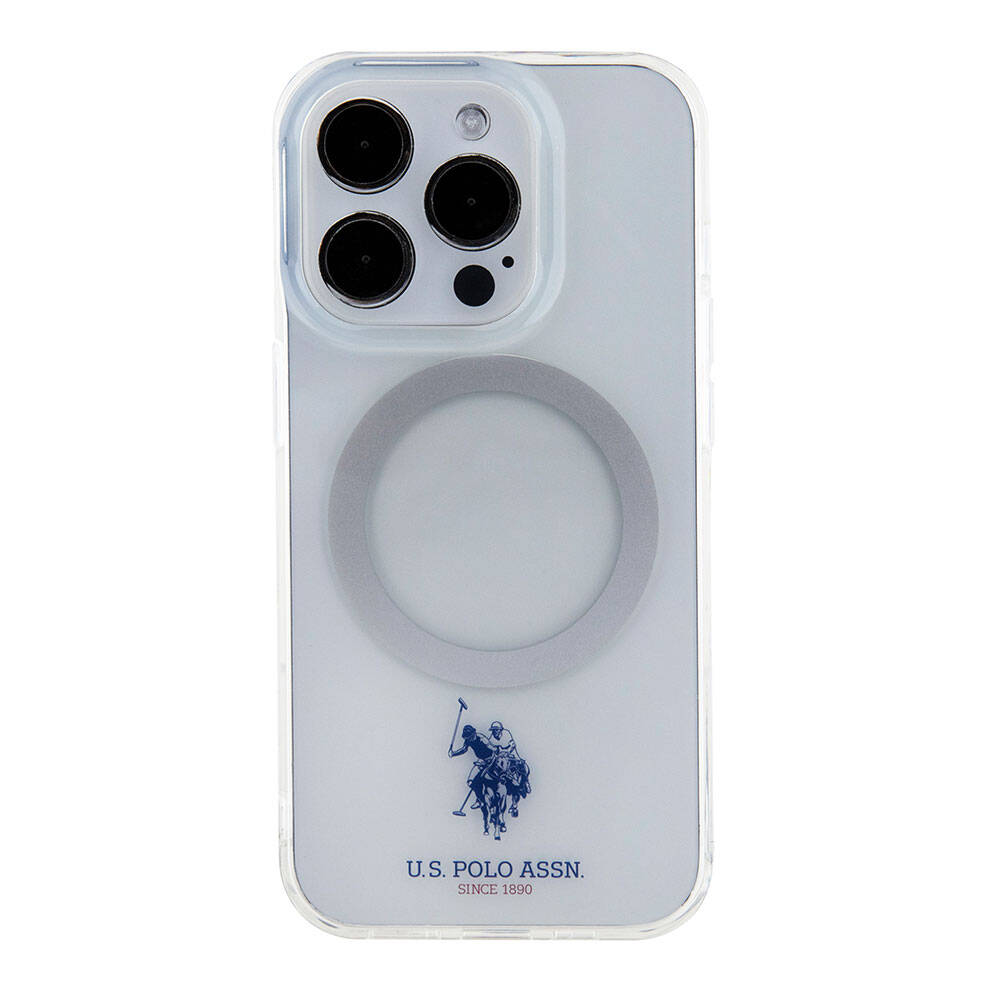 Apple iPhone 15 Uyumlu Pro Uyumlu Max Uyumlu Kılıf U.S. Polo Assn. Orjinal Lisanslı M-safe Şarj Özellikli Transparan Tasarım Kapak - 23