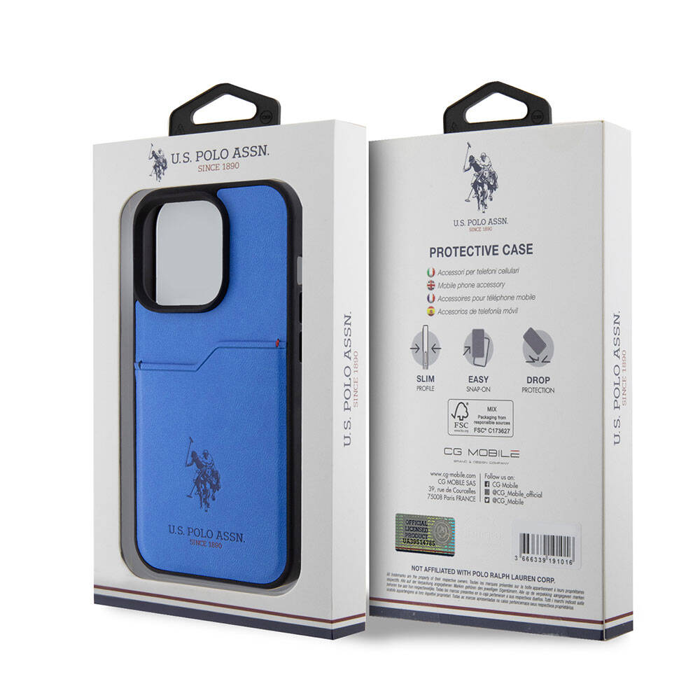 Apple iPhone 15 Uyumlu Pro Uyumlu Kılıf U.S. Polo Assn. Orjinal Lisanslı Baskı Logolu PU Kartlıklı Kapak - 14