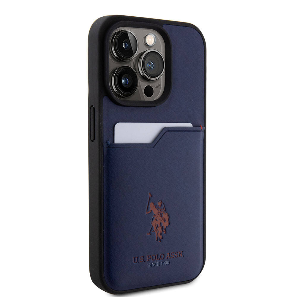Apple iPhone 15 Uyumlu Pro Uyumlu Kılıf U.S. Polo Assn. Orjinal Lisanslı Baskı Logolu PU Kartlıklı Kapak - 17