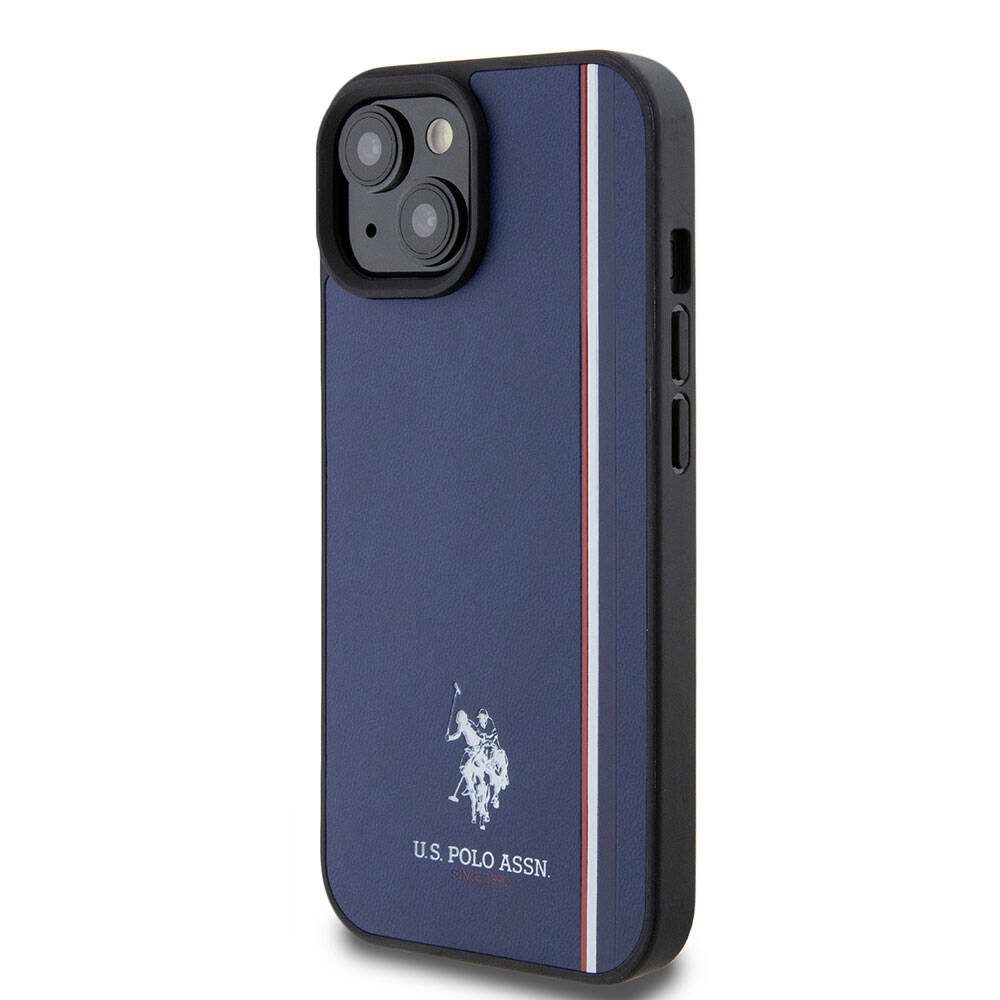 Apple iPhone 15 Uyumlu Kılıf U.S. Polo Assn. Orjinal Lisanslı Üç Renk Şerit Tasarımlı Baskı Logolu Kapak - 8