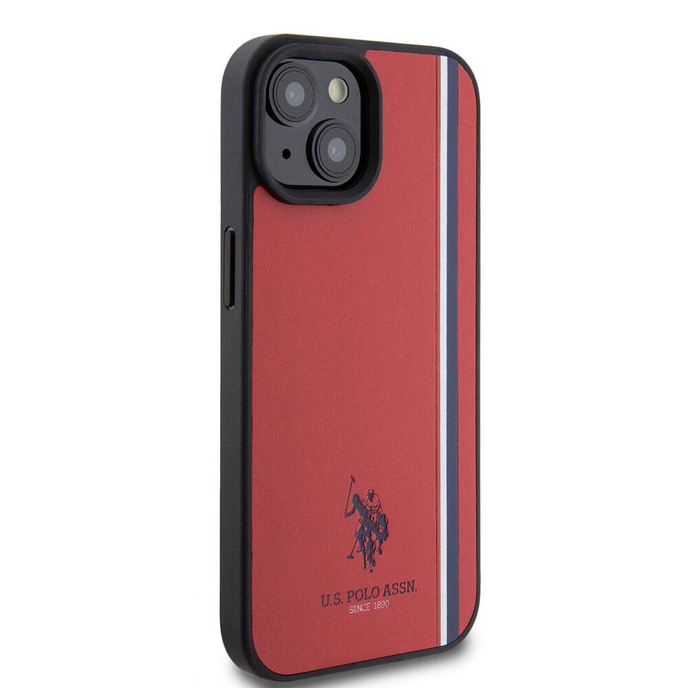 Apple iPhone 15 Uyumlu Kılıf U.S. Polo Assn. Orjinal Lisanslı Üç Renk Şerit Tasarımlı Baskı Logolu Kapak - 17