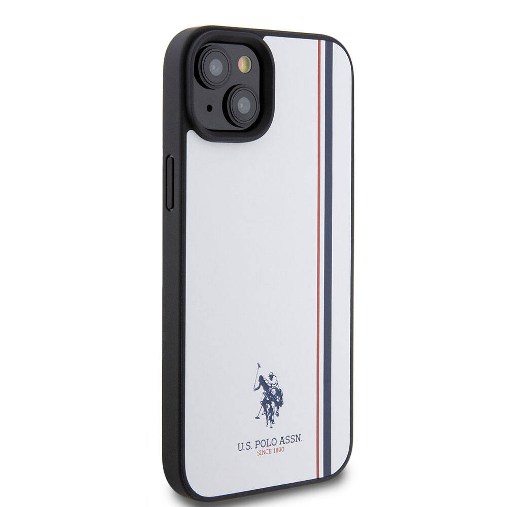 Apple iPhone 15 Uyumlu Plus Uyumlu Kılıf U.S. Polo Assn. Orjinal Lisanslı Üç Renk Şerit Tasarımlı Baskı Logolu Kapak - 10