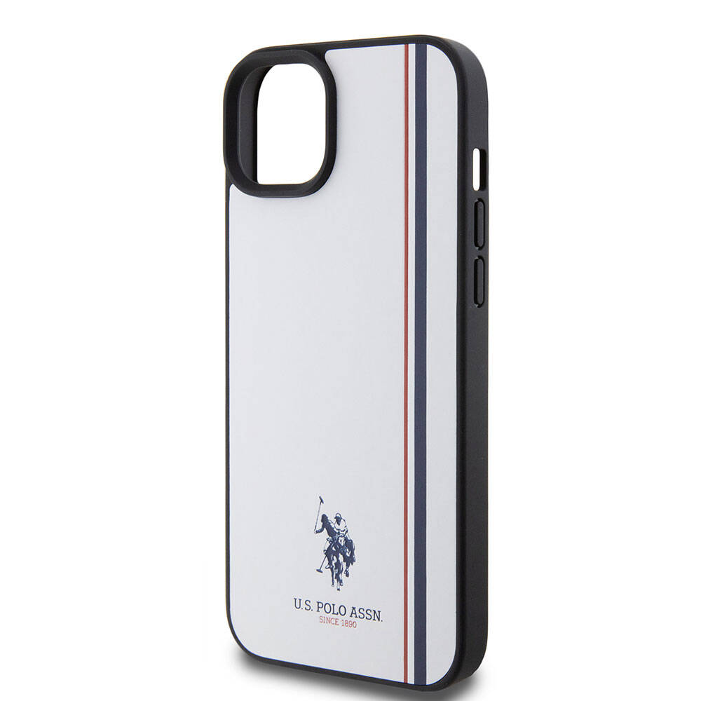 Apple iPhone 15 Uyumlu Plus Uyumlu Kılıf U.S. Polo Assn. Orjinal Lisanslı Üç Renk Şerit Tasarımlı Baskı Logolu Kapak - 12