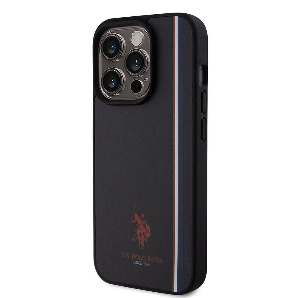 Apple iPhone 15 Uyumlu Pro Uyumlu Kılıf U.S. Polo Assn. Orjinal Lisanslı Üç Renk Şerit Tasarımlı Baskı Logolu Kapak - 8