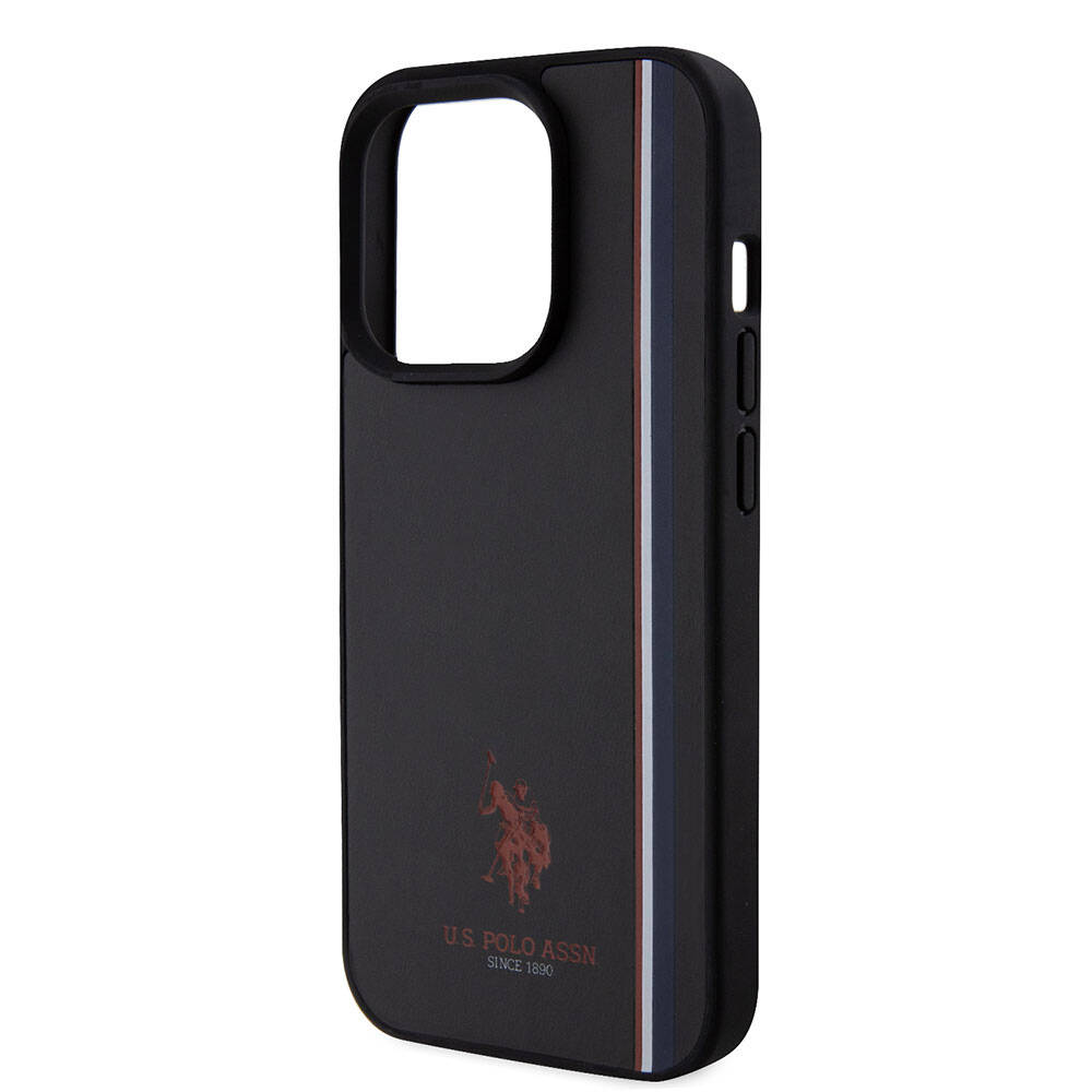 Apple iPhone 15 Uyumlu Pro Uyumlu Kılıf U.S. Polo Assn. Orjinal Lisanslı Üç Renk Şerit Tasarımlı Baskı Logolu Kapak - 12