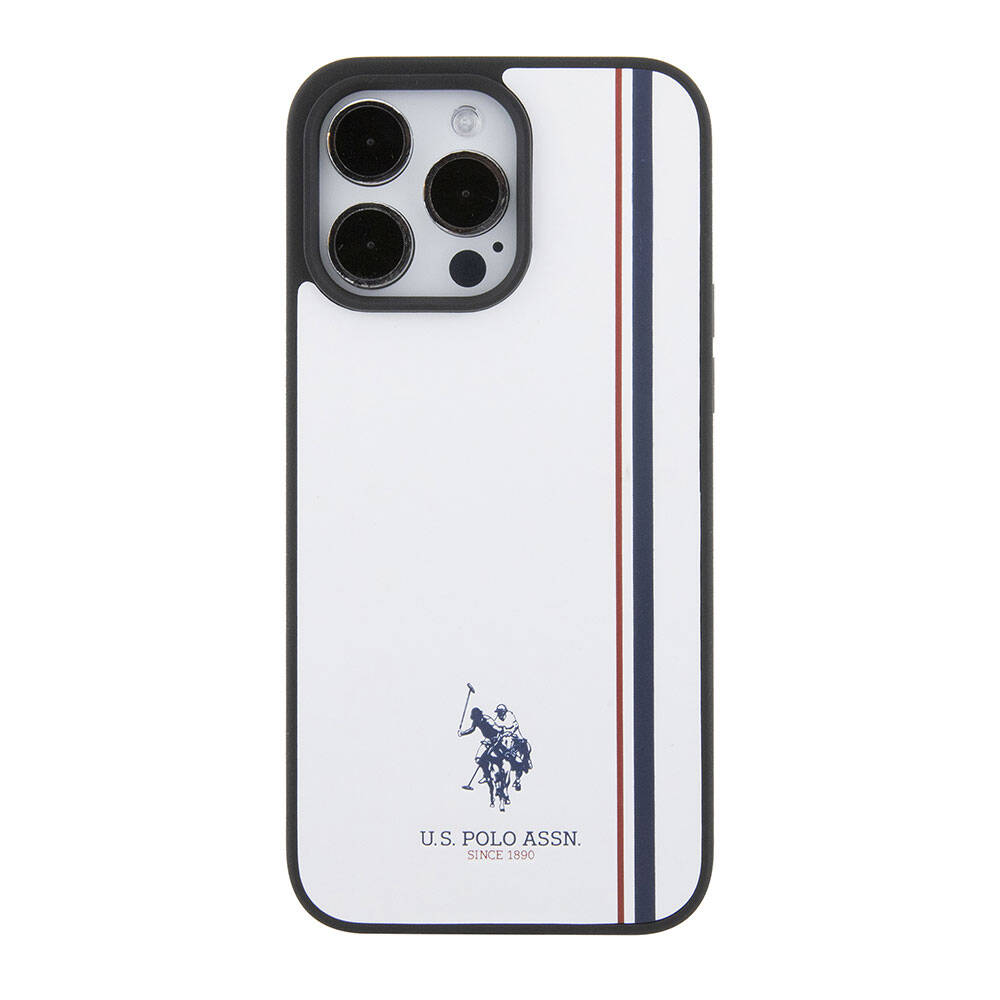 Apple iPhone 15 Uyumlu Pro Uyumlu Kılıf U.S. Polo Assn. Orjinal Lisanslı Üç Renk Şerit Tasarımlı Baskı Logolu Kapak - 23