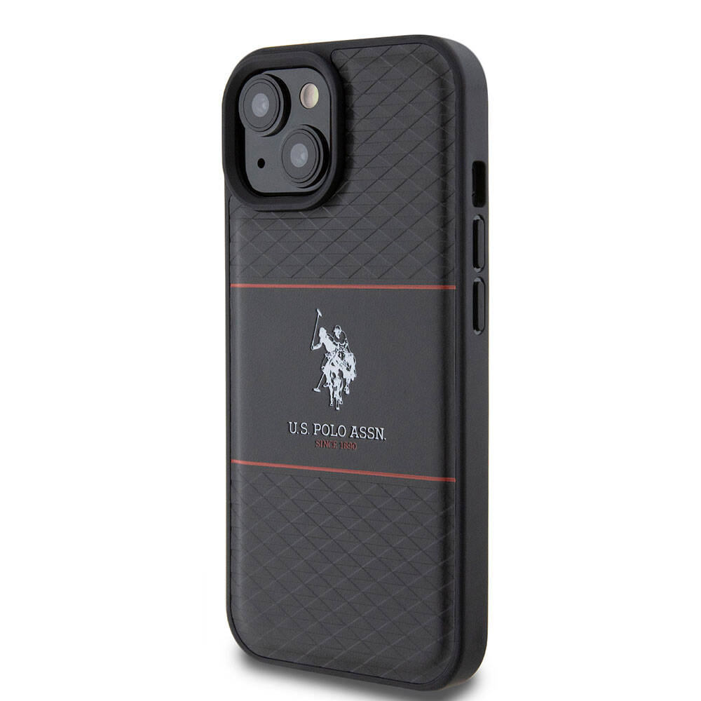 Apple iPhone 15 Uyumlu Kılıf U.S. Polo Assn. Orjinal Lisanslı Deri Şeritli Logo Dizayn Kapak - 8