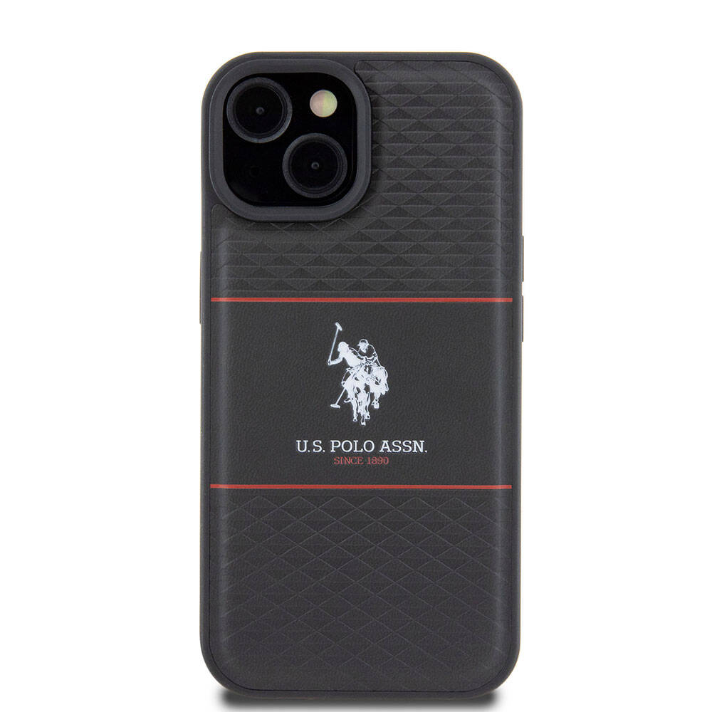 Apple iPhone 15 Uyumlu Kılıf U.S. Polo Assn. Orjinal Lisanslı Deri Şeritli Logo Dizayn Kapak - 9