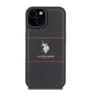 Apple iPhone 15 Uyumlu Kılıf U.S. Polo Assn. Orjinal Lisanslı Deri Şeritli Logo Dizayn Kapak - 9