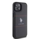Apple iPhone 15 Uyumlu Kılıf U.S. Polo Assn. Orjinal Lisanslı Deri Şeritli Logo Dizayn Kapak - 10