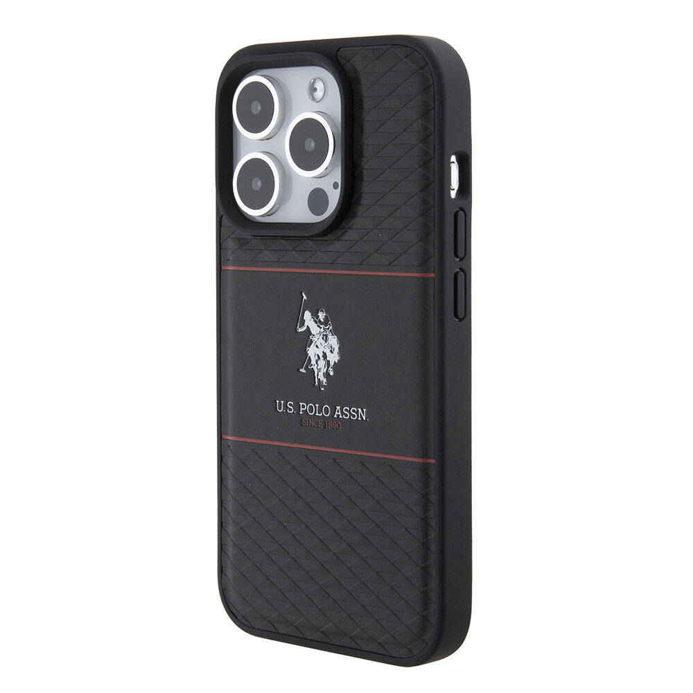 Apple iPhone 15 Uyumlu Pro Uyumlu Kılıf U.S. Polo Assn. Orjinal Lisanslı Deri Şeritli Logo Dizayn Kapak - 8