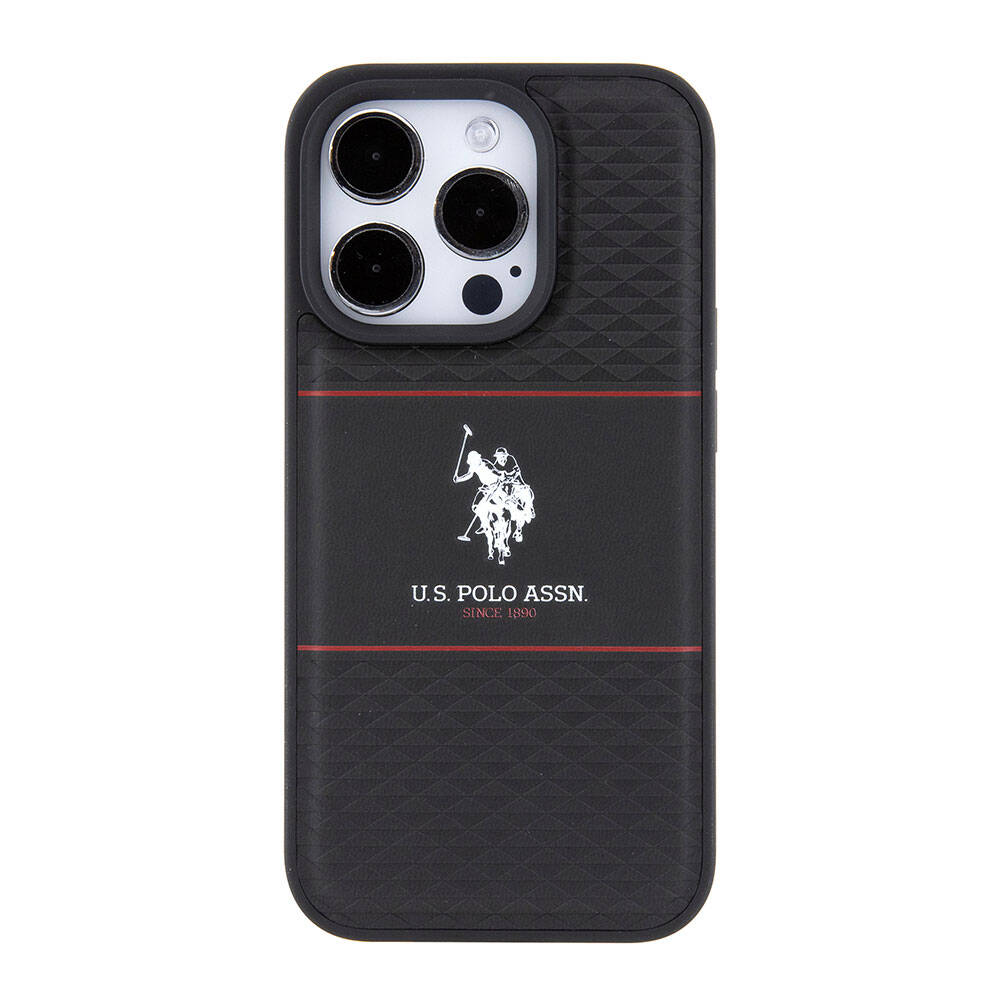 Apple iPhone 15 Uyumlu Pro Uyumlu Kılıf U.S. Polo Assn. Orjinal Lisanslı Deri Şeritli Logo Dizayn Kapak - 9