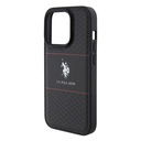 Apple iPhone 15 Uyumlu Pro Uyumlu Kılıf U.S. Polo Assn. Orjinal Lisanslı Deri Şeritli Logo Dizayn Kapak - 12
