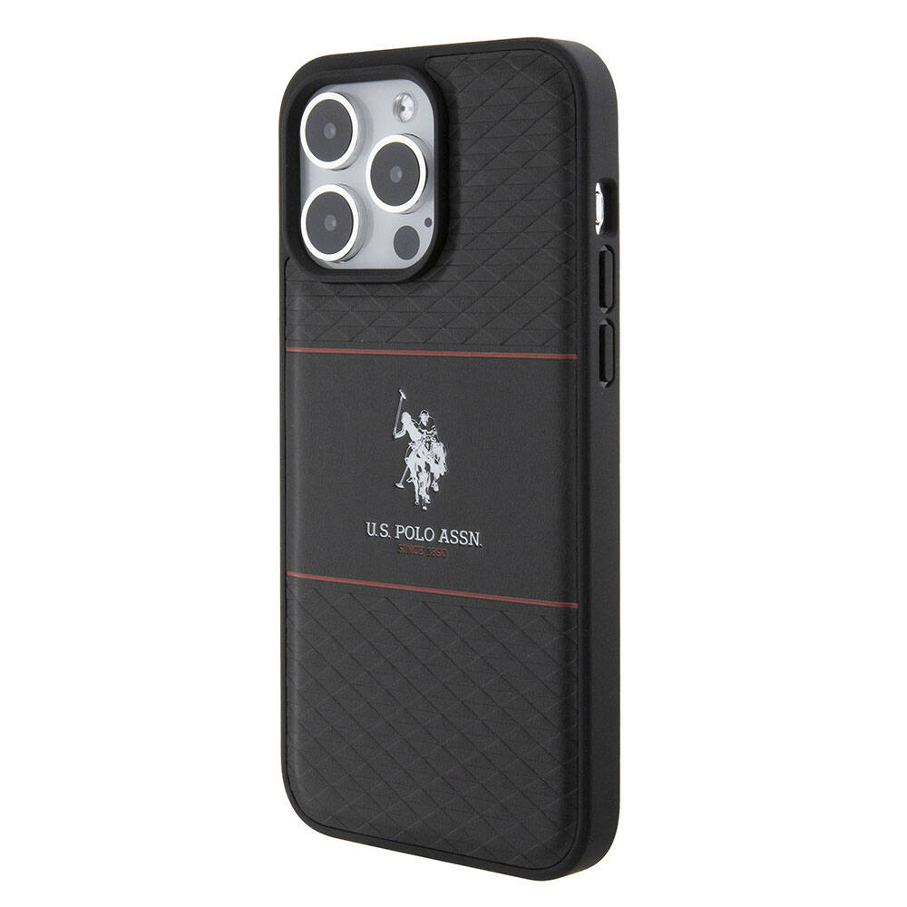 Apple iPhone 15 Uyumlu Pro Uyumlu Max Uyumlu Kılıf U.S. Polo Assn. Orjinal Lisanslı Deri Şeritli Logo Dizayn Kapak - 1