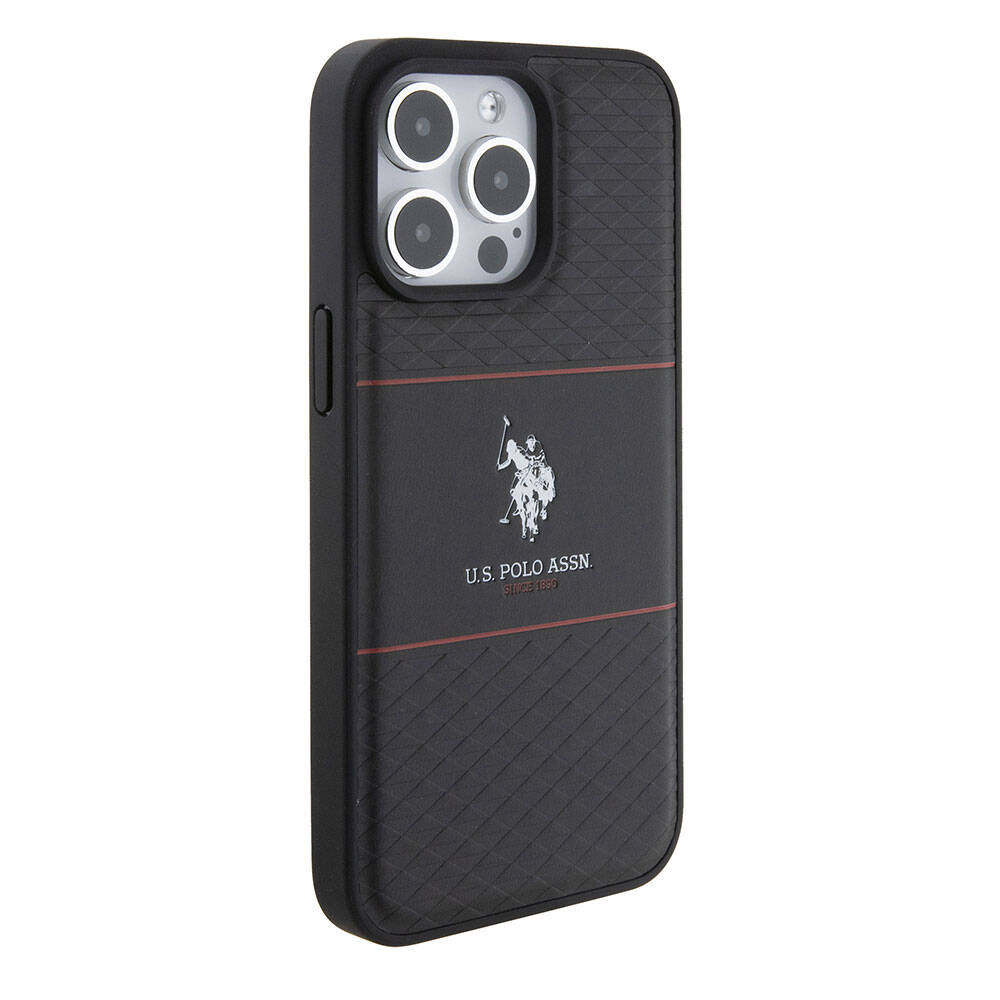 Apple iPhone 15 Uyumlu Pro Uyumlu Max Uyumlu Kılıf U.S. Polo Assn. Orjinal Lisanslı Deri Şeritli Logo Dizayn Kapak - 3