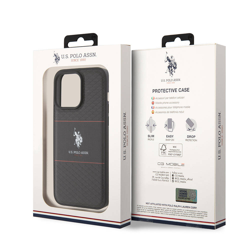 Apple iPhone 15 Uyumlu Pro Uyumlu Max Uyumlu Kılıf U.S. Polo Assn. Orjinal Lisanslı Deri Şeritli Logo Dizayn Kapak - 7
