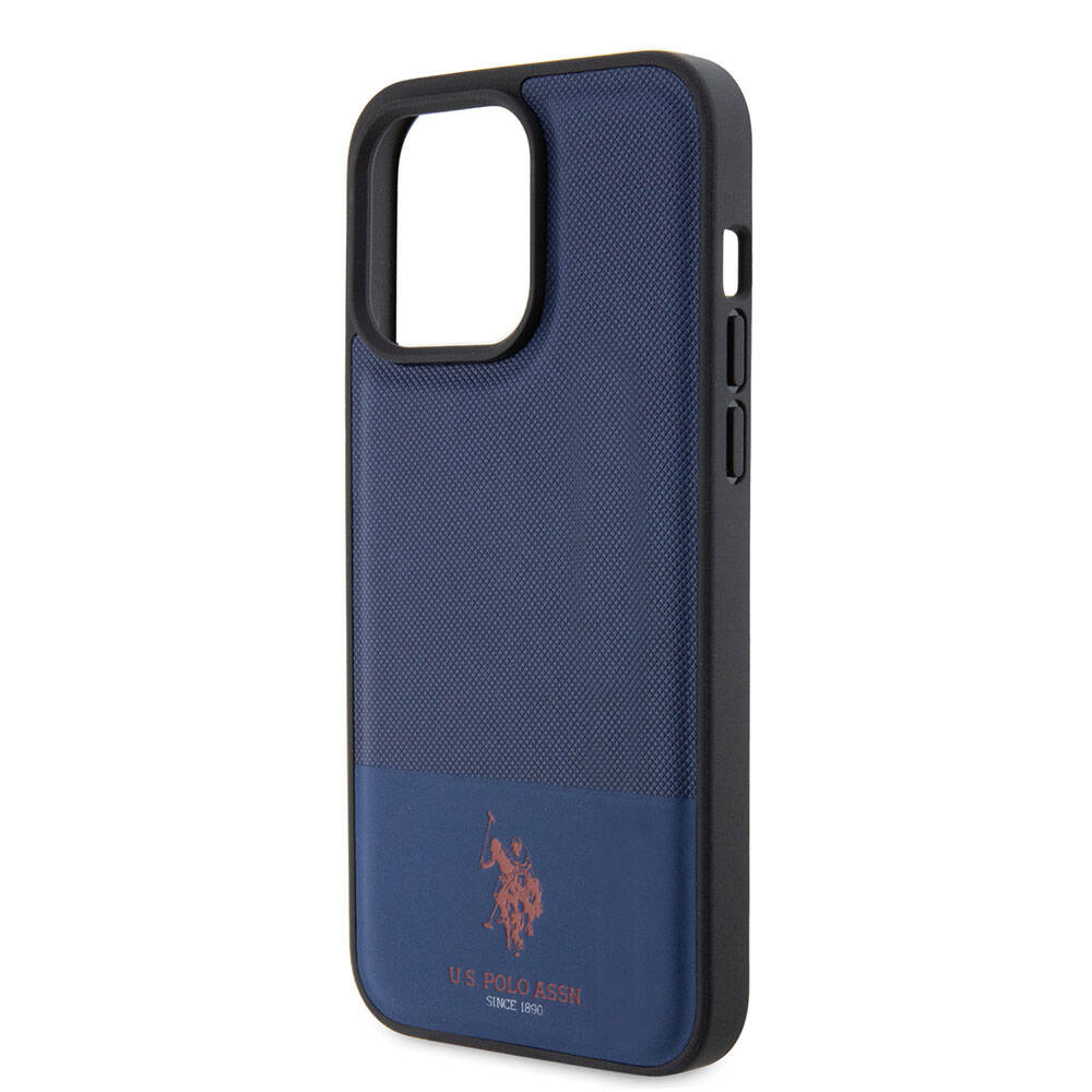 Apple iPhone 15 Uyumlu Pro Uyumlu Max Uyumlu Kılıf U.S. Polo Assn. Orjinal Lisanslı Suni Deri Arka Yüzey Baskı Logolu Örgü Desenli Kapak - 5