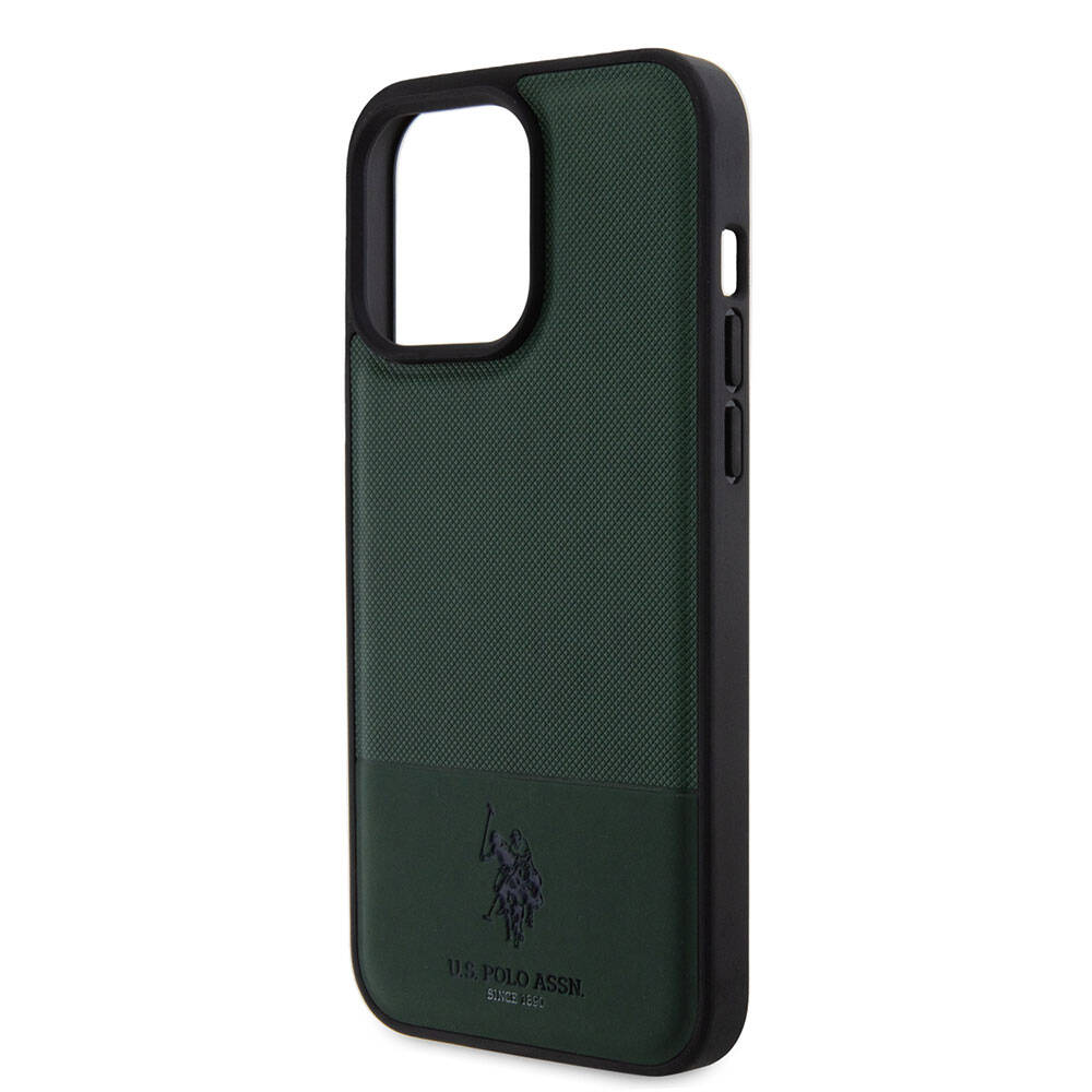 Apple iPhone 15 Uyumlu Pro Uyumlu Max Uyumlu Kılıf U.S. Polo Assn. Orjinal Lisanslı Suni Deri Arka Yüzey Baskı Logolu Örgü Desenli Kapak - 19