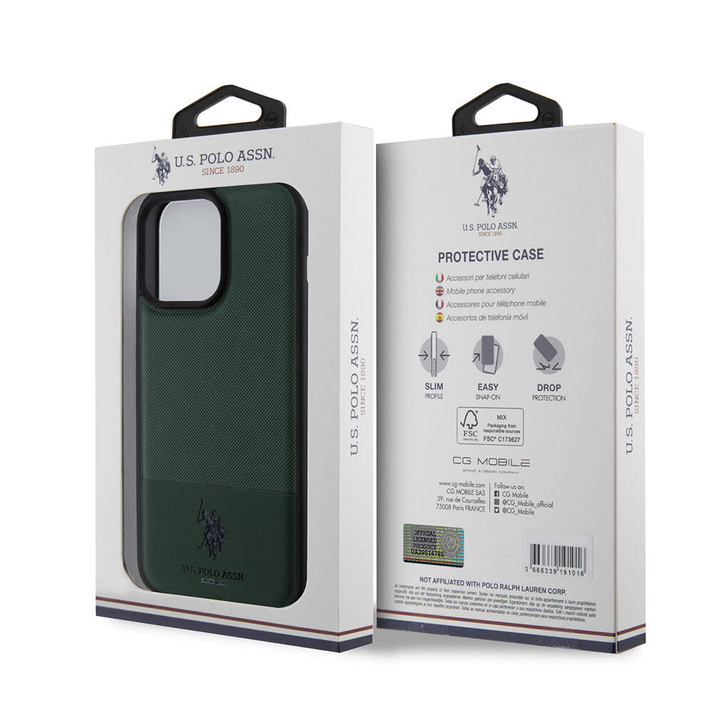 Apple iPhone 15 Uyumlu Pro Uyumlu Max Uyumlu Kılıf U.S. Polo Assn. Orjinal Lisanslı Suni Deri Arka Yüzey Baskı Logolu Örgü Desenli Kapak - 21