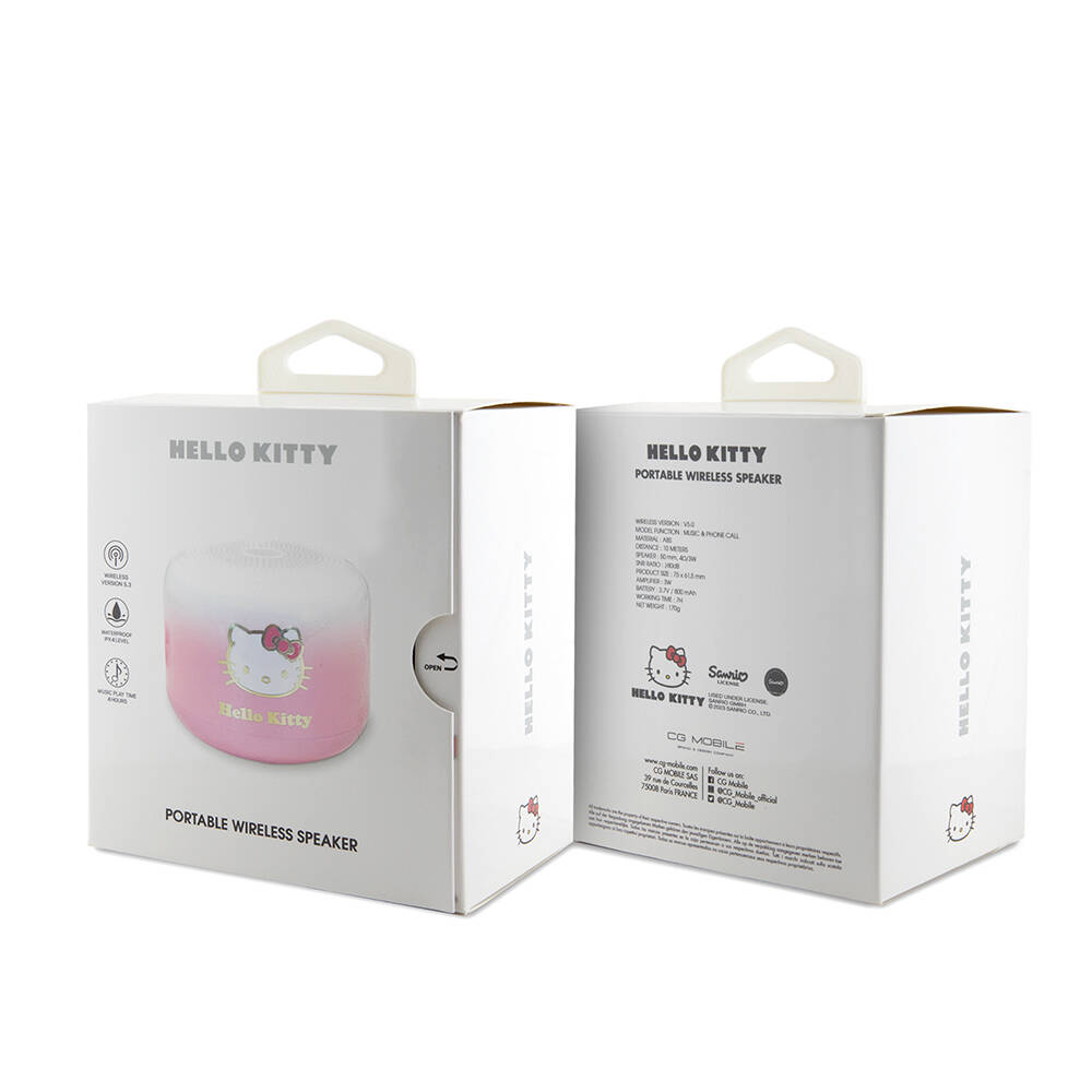 Hello Kitty Renk Geçişli Elektroplating Logolu Parmak Tutamaçlı Mini Bluetooth Speaker Hoparlör - 3