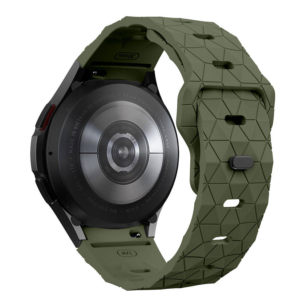Samsung Galaxy Watch 5 44mm Uyumlu Zore KRD-116 20mm Futbol Desenli Spor Tasarımlı Silikon Kordon - 2