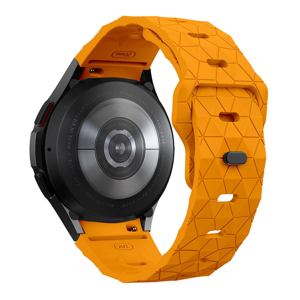 Samsung Galaxy Watch 5 44mm Uyumlu Zore KRD-116 20mm Futbol Desenli Spor Tasarımlı Silikon Kordon - 11