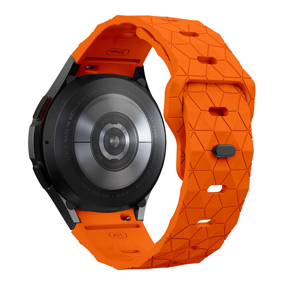 Samsung Galaxy Watch 5 44mm Uyumlu Zore KRD-116 20mm Futbol Desenli Spor Tasarımlı Silikon Kordon - 14