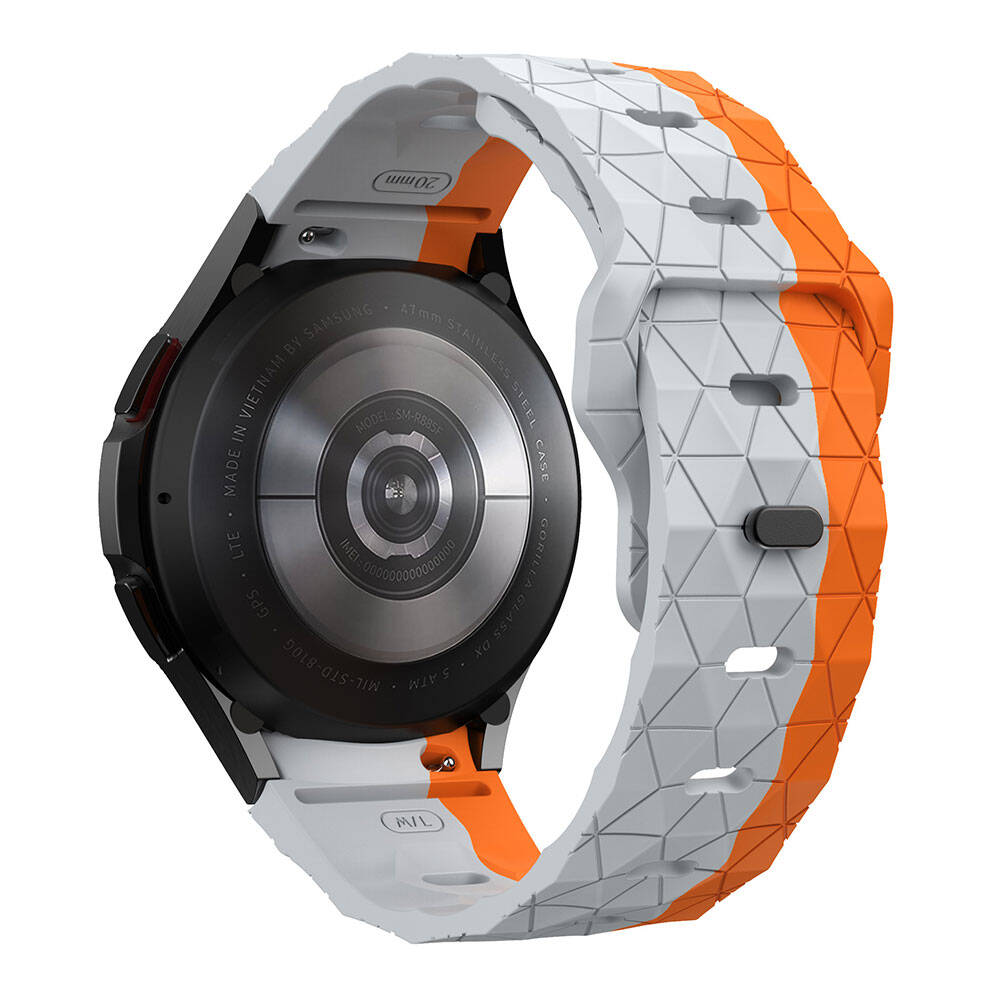 Samsung Galaxy Watch 5 44mm Uyumlu Zore KRD-116 20mm Futbol Desenli Spor Tasarımlı Silikon Kordon - 17