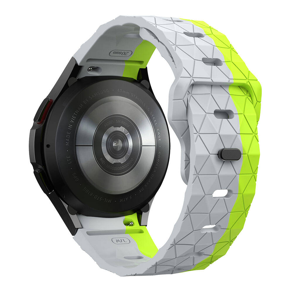 Samsung Galaxy Watch 5 44mm Uyumlu Zore KRD-116 20mm Futbol Desenli Spor Tasarımlı Silikon Kordon - 20