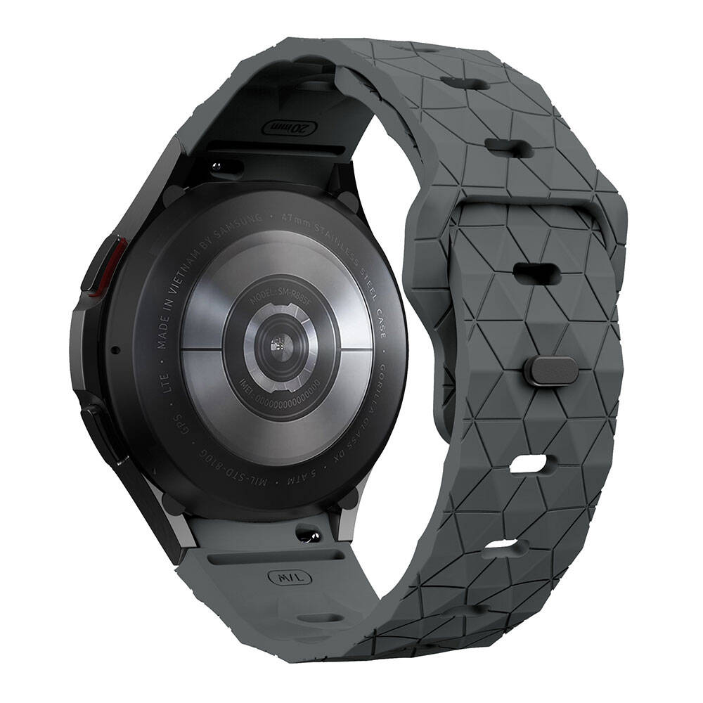 Samsung Galaxy Watch 5 44mm Uyumlu Zore KRD-116 20mm Futbol Desenli Spor Tasarımlı Silikon Kordon - 23